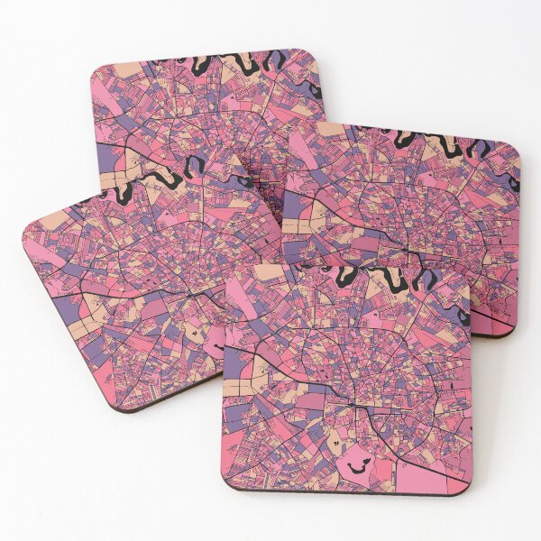 Item preview, Bucharest Map Pattern in Purple & Pink designed and sold by PatternMaps.