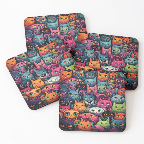 Item preview, Beautiful colourful happy cats patter designed and sold by SmileshareShop.