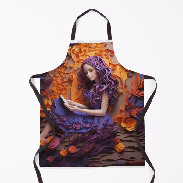 Item preview, a girl sitting on a purple ground paper cut out art designed and sold by aiphotosart.