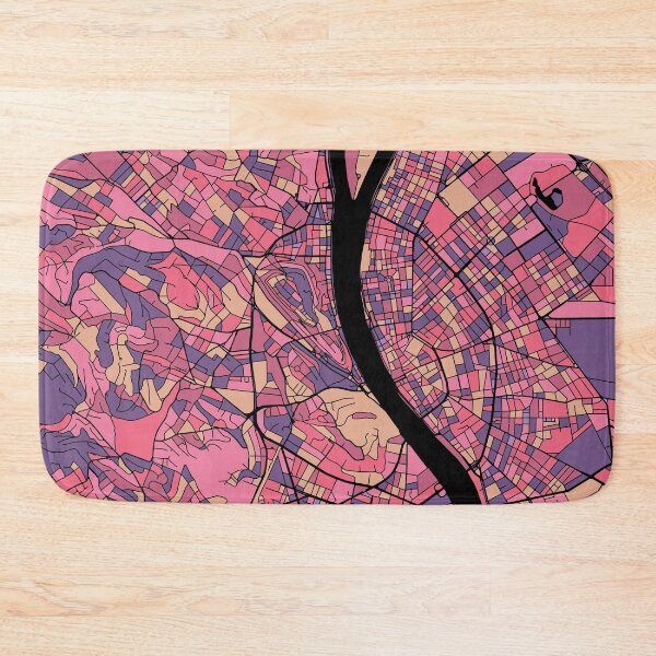 Item preview, Budapest Map Pattern in Purple & Pink designed and sold by PatternMaps.