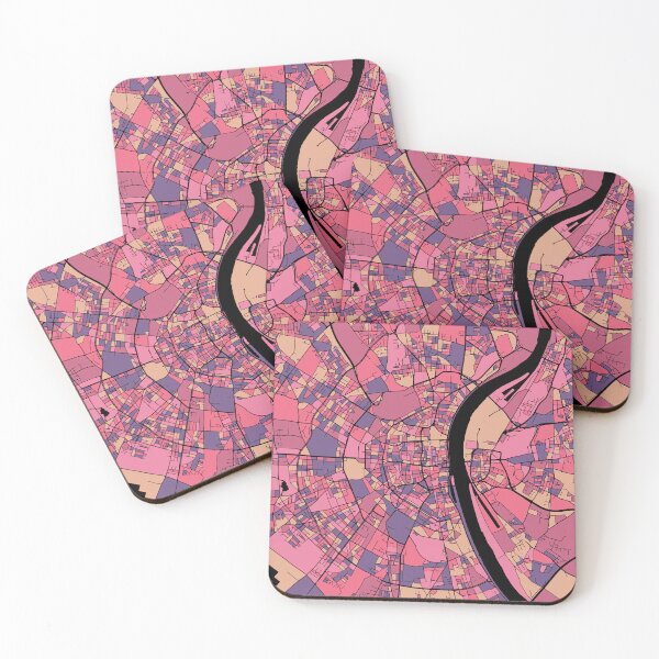 Item preview, Cologne Map Pattern in Purple & Pink designed and sold by PatternMaps.