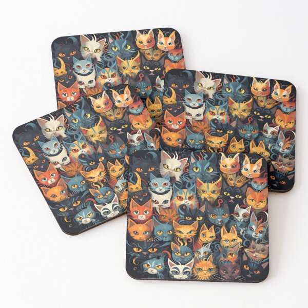 Item preview, Beautiful colourful crazy cats patter designed and sold by SmileshareShop.