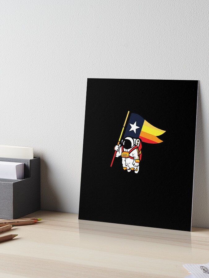 Houston Champ Texas Flag Astronaut Space City - Houston Space City  Astronaut | Art Board Print