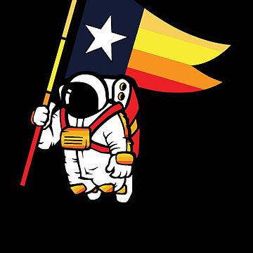 Houston Champ Texas Flag Astronaut Space City | Sticker
