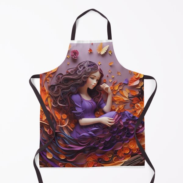 Item preview, a girl sitting on a purple ground paper cut out art designed and sold by aiphotosart.
