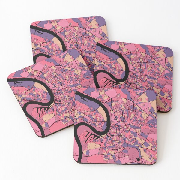 Item preview, Dusseldorf Map Pattern in Purple & Pink designed and sold by PatternMaps.