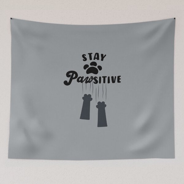 Item preview, Cat's paw stay pawsitive, demon cat shirt designed and sold by Teeandnat.