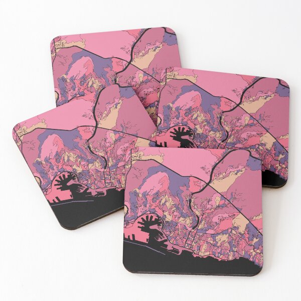 Item preview, Genoa Map Pattern in Purple & Pink designed and sold by PatternMaps.