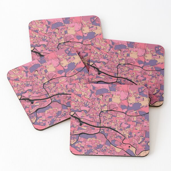 Item preview, Glasgow Map Pattern in Purple & Pink designed and sold by PatternMaps.