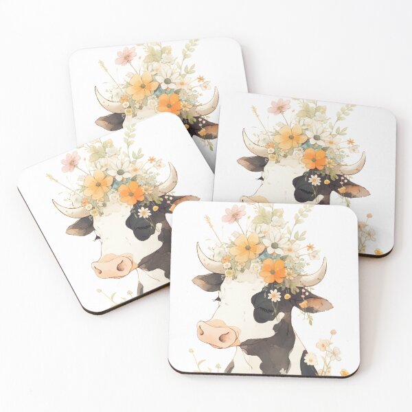 Item preview, Happy Cottagecore Cow designed and sold by TheThreePixels.