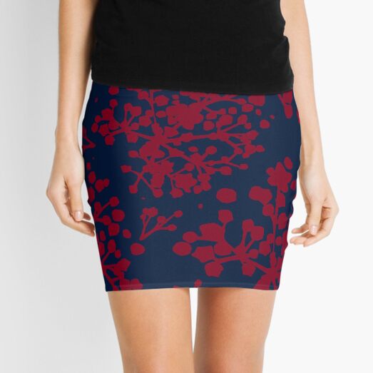 Item preview, Burgundy and Navy Flowers designed and sold by inkblotcreative.