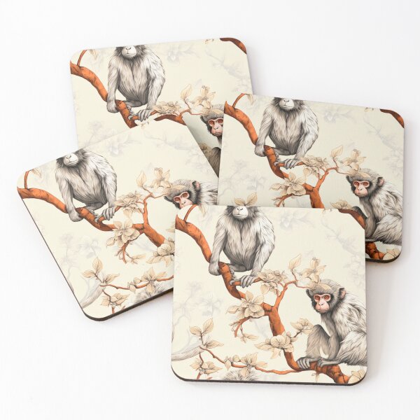 Item preview, Monkey on the tree, Forest, Animal, Pet, Wildlife, Seamless,Pattern, Cute, Sealife, Sand designed and sold by puppynpaw.
