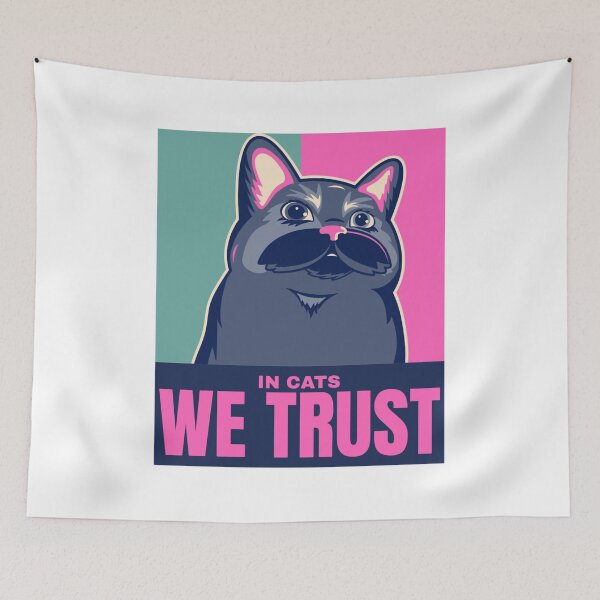 Item preview, In Cats We Trust - Chat drôle d'humour mignon Poster designed and sold by Abbiltenwerth.