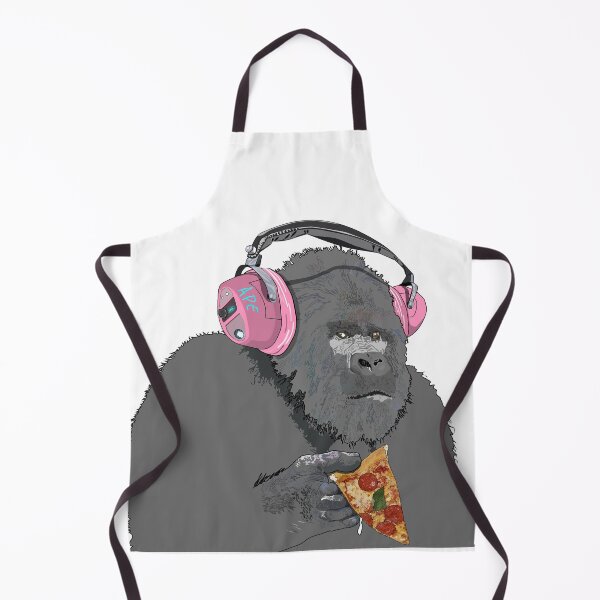 Item preview, Gorilla eating pizza designed and sold by m-yoga-store.