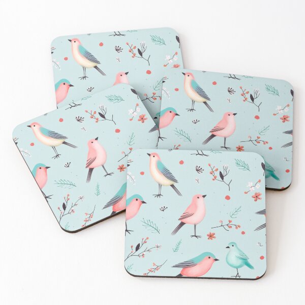 Item preview, Bird in Blue Background, Forest, Animal, Pet, Wildlife, Seamless,Pattern, Cute, Sealife, Sand designed and sold by puppynpaw.