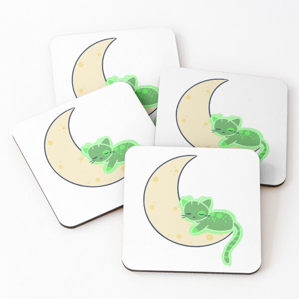 Item preview, Alien cat sleeping on crescent moon designed and sold by dreamsclouds.