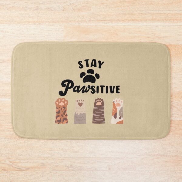 Item preview, Cat's paw stay pawsitive, cute cat shirt for ladies designed and sold by Teeandnat.