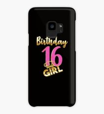16th birthday- Sweet Sixteen- Gold Crown Girl T-shirt Case/Skin for Samsung Galaxy