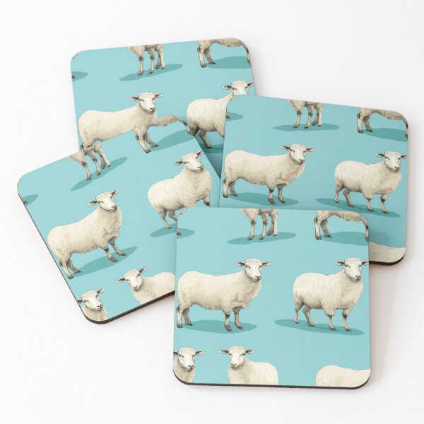 Item preview, Sheep in Blue Background Deer, Forest, Animal, Pet, Wildlife, Seamless,Pattern, Cute, Sealife, Sand designed and sold by puppynpaw.