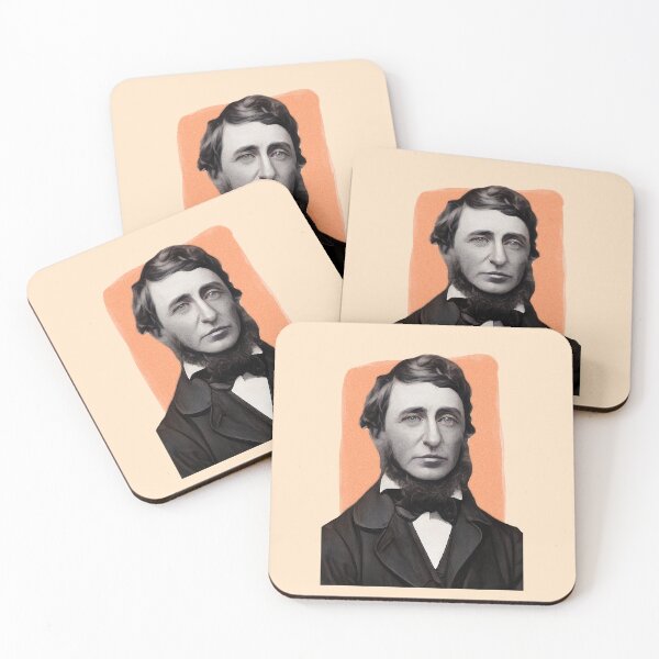 Item preview, American Naturalist Henry David Thoreau - orange - illustration  designed and sold by Litstoy.
