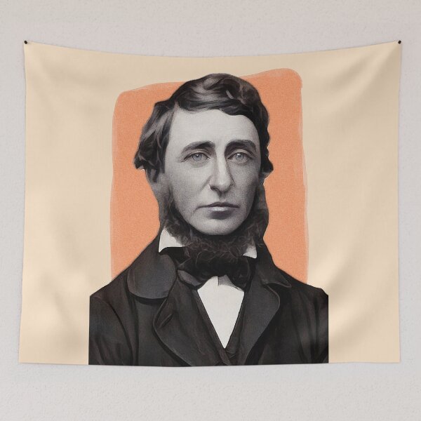 Item preview, American Naturalist Henry David Thoreau - orange - illustration  designed and sold by Litstoy.