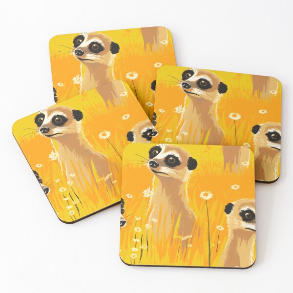 Item preview, Meerkat in Yellow Background , Forest, Animal, Pet, Wildlife, Seamless,Pattern, Cute, Sealife, Sand designed and sold by puppynpaw.