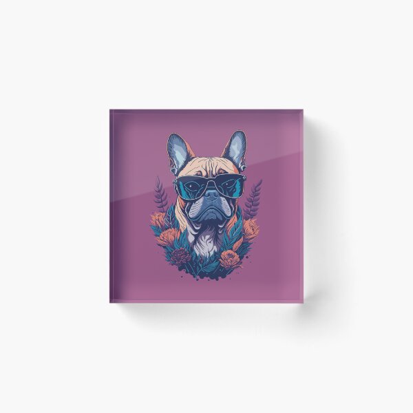 Item preview, French Bulldog wearing Shades - Flower Splash designed and sold by faunathreads.