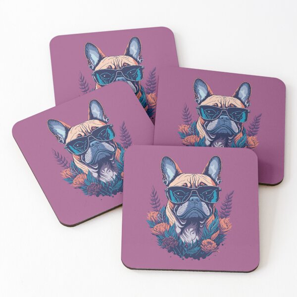 Item preview, French Bulldog wearing Shades - Flower Splash designed and sold by faunathreads.