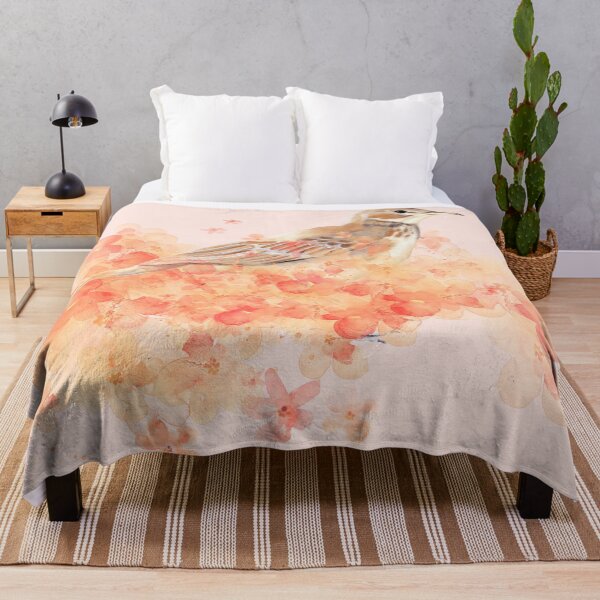 Item preview, Watercolor Lark and Pink Flower Cloud designed and sold by Coffee Lifestyle.