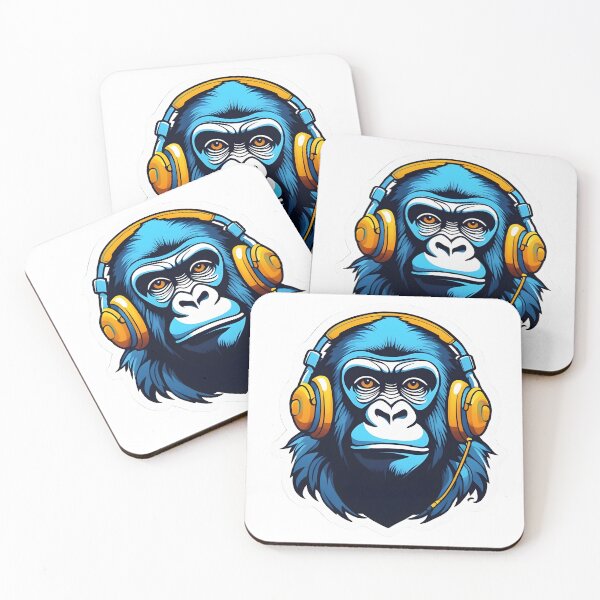 Item preview, Gorilla wearing headphones designed and sold by RhythmicArt.