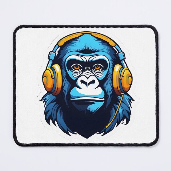 Item preview, Gorilla wearing headphones designed and sold by RhythmicArt.