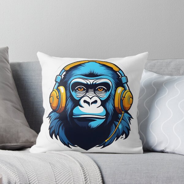 Item preview, Gorilla wearing headphones designed and sold by RhythmicArt.