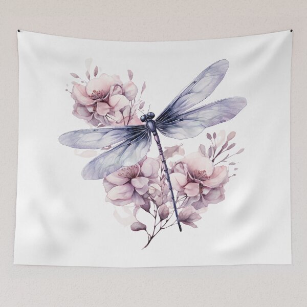 Item preview, Magical Mystical Colorful Watercolor Floral Boho Dragonfly designed and sold by artfulbitsbyk.