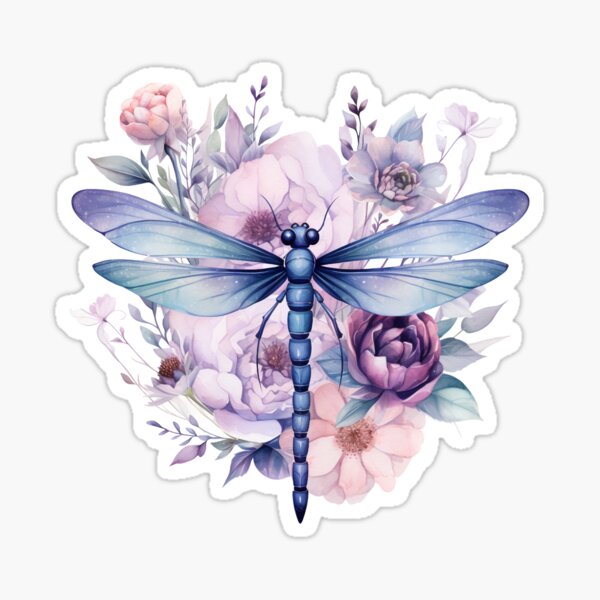 Item preview, Magical Mystical Colorful Watercolor Floral Boho Dragonfly designed and sold by artfulbitsbyk.