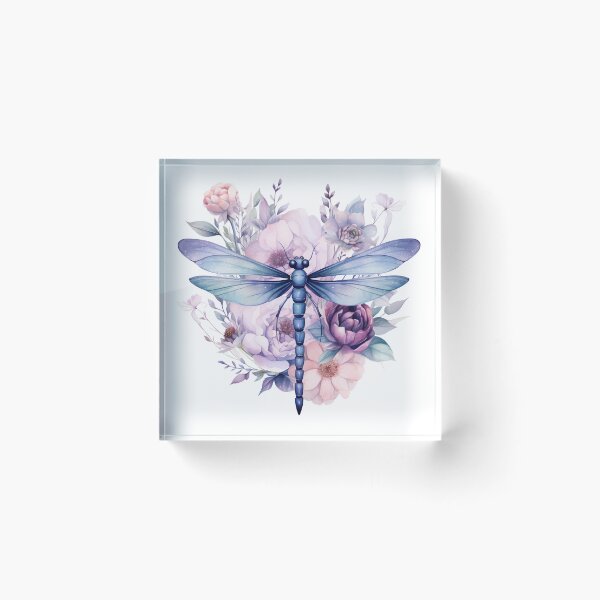 Item preview, Magical Mystical Colorful Watercolor Floral Boho Dragonfly designed and sold by artfulbitsbyk.