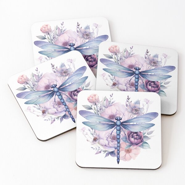 Item preview, Magical Mystical Colorful Watercolor Floral Boho Dragonfly designed and sold by artfulbitsbyk.
