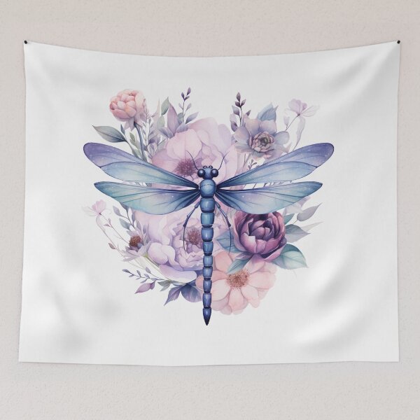 Item preview, Magical Mystical Colorful Watercolor Floral Boho Dragonfly designed and sold by artfulbitsbyk.