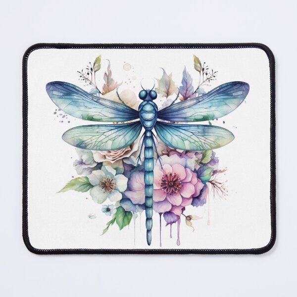 Item preview, Magical Mystical Colorful Watercolor Floral Boho Dragonfly designed and sold by artfulbitsbyk.
