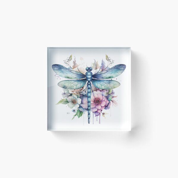 Item preview, Magical Mystical Colorful Watercolor Floral Boho Dragonfly designed and sold by artfulbitsbyk.