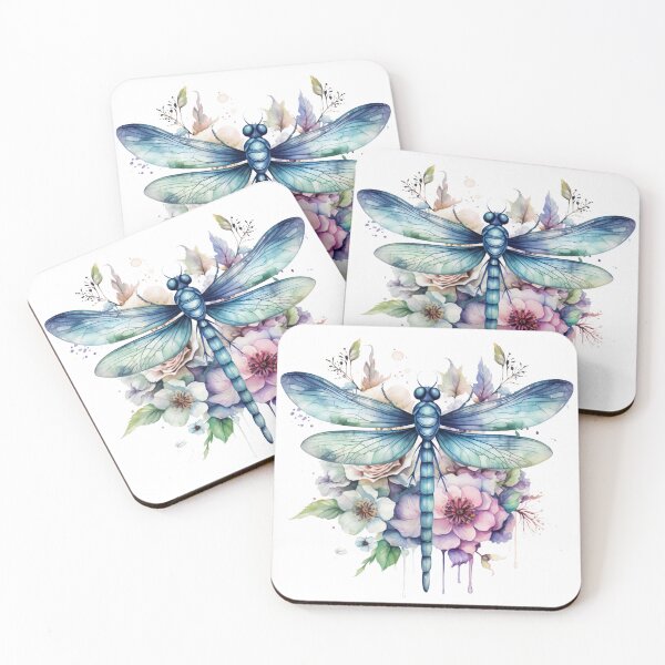 Item preview, Magical Mystical Colorful Watercolor Floral Boho Dragonfly designed and sold by artfulbitsbyk.