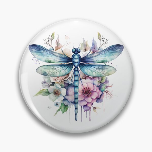 Item preview, Magical Mystical Colorful Watercolor Floral Boho Dragonfly designed and sold by artfulbitsbyk.