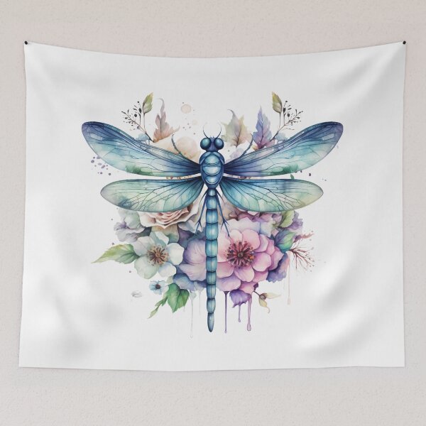 Item preview, Magical Mystical Colorful Watercolor Floral Boho Dragonfly designed and sold by artfulbitsbyk.