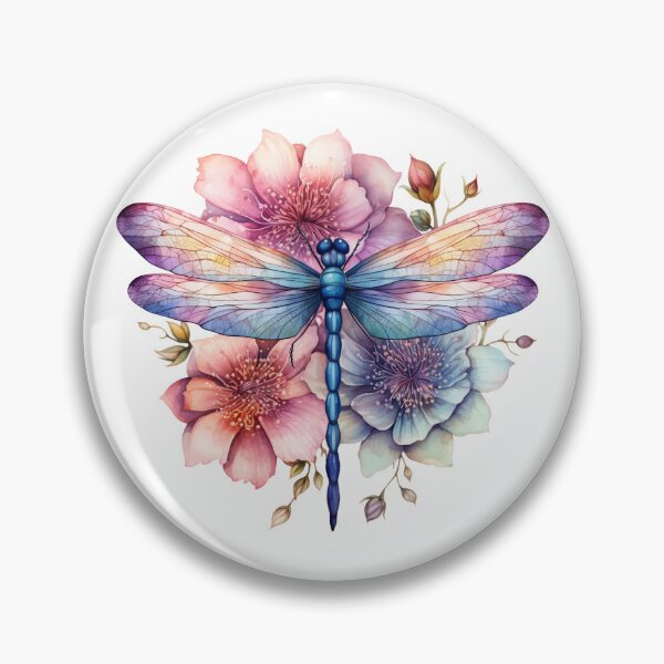 Item preview, Magical Mystical Colorful Watercolor Floral Boho Dragonfly designed and sold by artfulbitsbyk.
