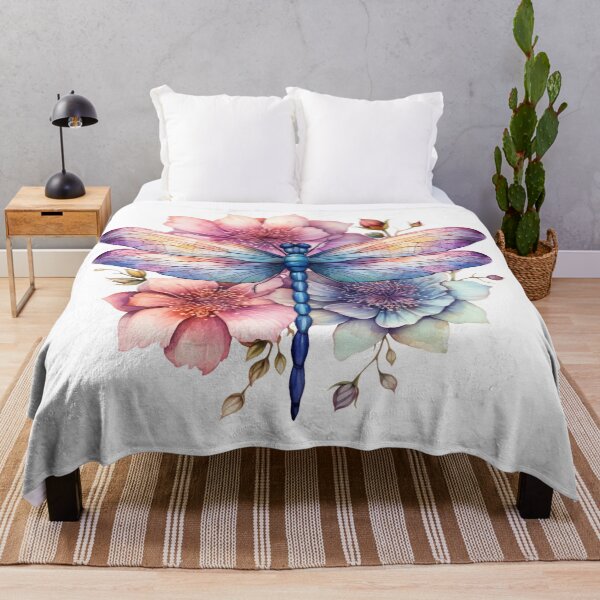 Item preview, Magical Mystical Colorful Watercolor Floral Boho Dragonfly designed and sold by artfulbitsbyk.