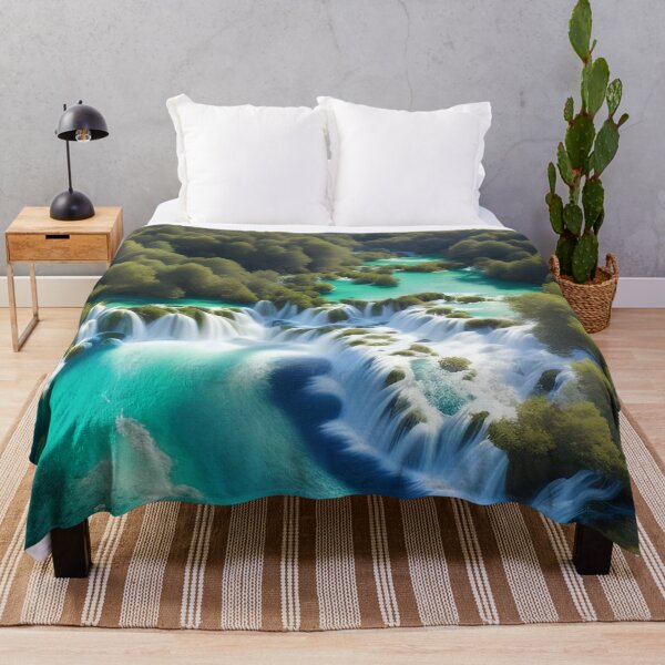 Item preview, Krka waterfalls, Krka National Park, Croatia aerial view panoramic landscape painting designed and sold by Jéanpaul Ferro.