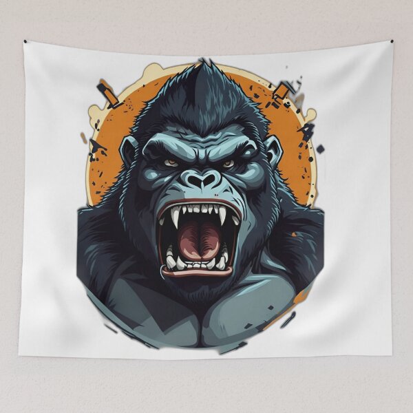 Item preview, Gorilla Sticker - Expressive and Powerful Ape Designs designed and sold by artblocksai.