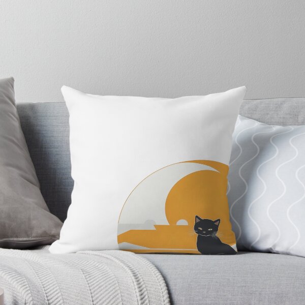 Item preview, Black cat with sunset silhouette with yellow eye designed and sold by Digitalcipart.