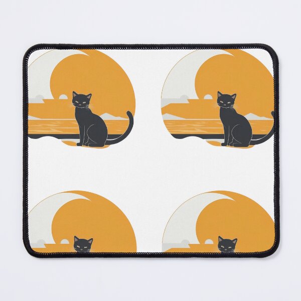Item preview, Black cat with sunset silhouette with yellow eye designed and sold by Digitalcipart.