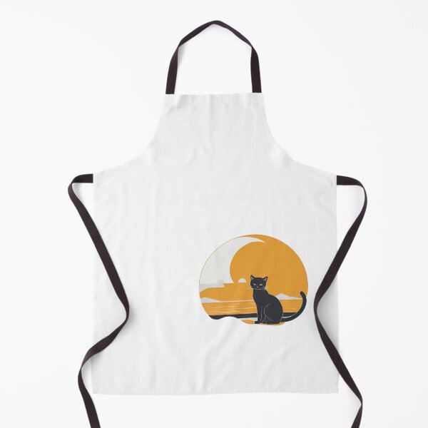 Item preview, Black cat with sunset silhouette with yellow eye designed and sold by Digitalcipart.