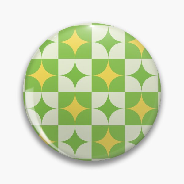 Item preview, Checkered Retro Starbursts in Yellow and Green designed and sold by Yasminepatterns .